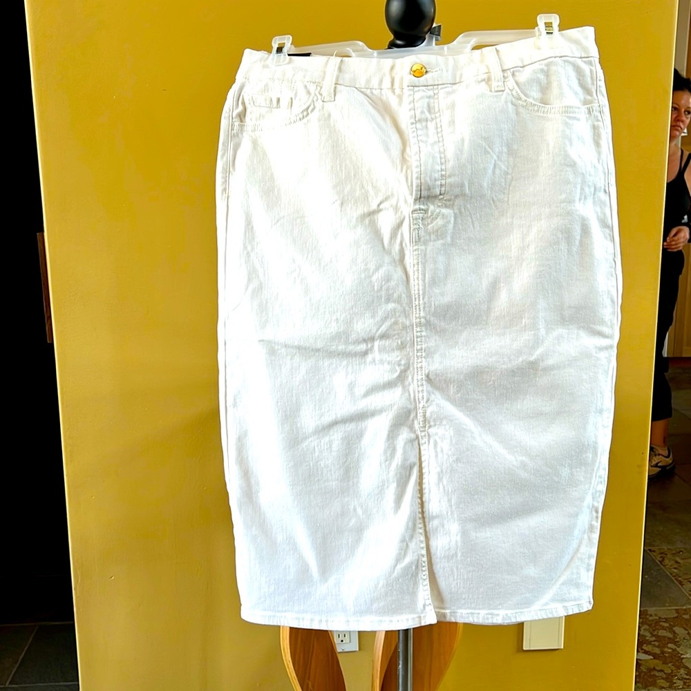 Jen 7 white denim pencil skirt size 14